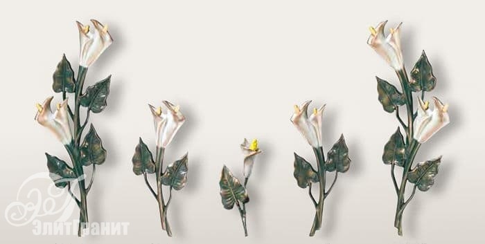 Цветы из бронзы на могилу Caggiati